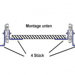 Mounting bracket for full extension, length: 711 mm, 2x L-brackets