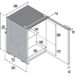 Compressor refrigerator C39i - 39 l - Grey