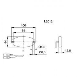 LED marker light, 12V, 1W, clear, IP67 rear