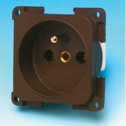 230V brown flush-mounted socket, French/Belgian version