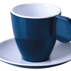 Camp4 Melamine Espresso Cups 2-Piece Set - Dark Blue / White