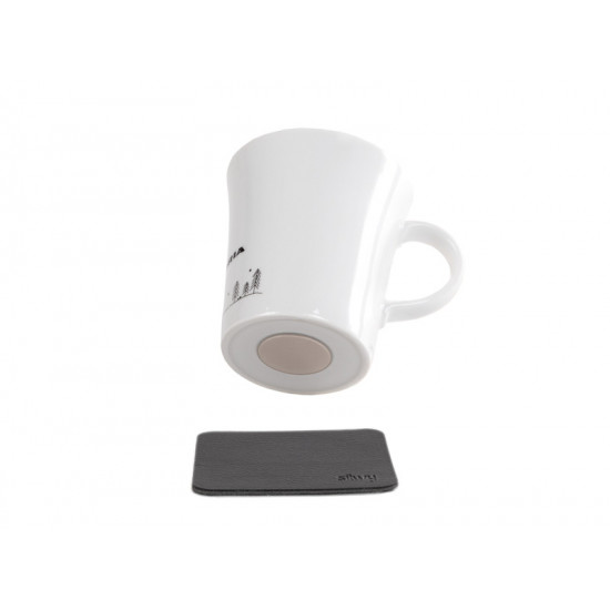 Porcelain magnetic mugs with handles - VAN design - 270 ml - set of 2