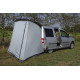 Trapezoidal rear tent for mini campers