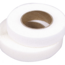 Hook and loop fastener 20 mm (white) 5 m long