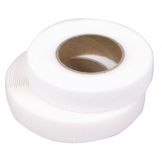 Hook and loop fastener 20 mm (white) 5 m long