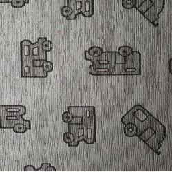 Living room rug 50x150cm grey, patterned, 45% polyester/55% cotton