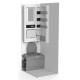 Swivel bathroom wall cabinet with fold-down washbasin