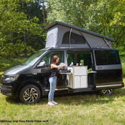 Multifunctional EASY KITCHEN - Left-hand mounting - High-gloss silver