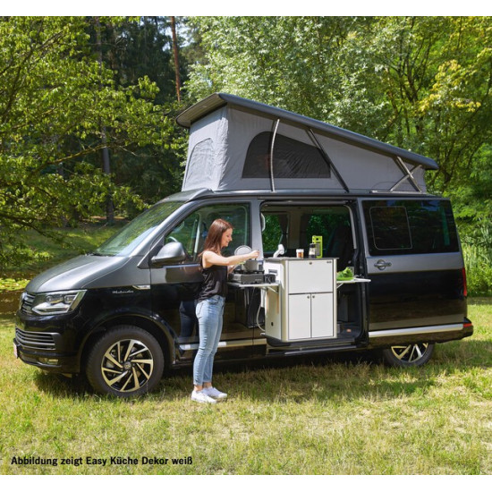 Multifunctional EASY KITCHEN - Left-hand mounting - High-gloss silver