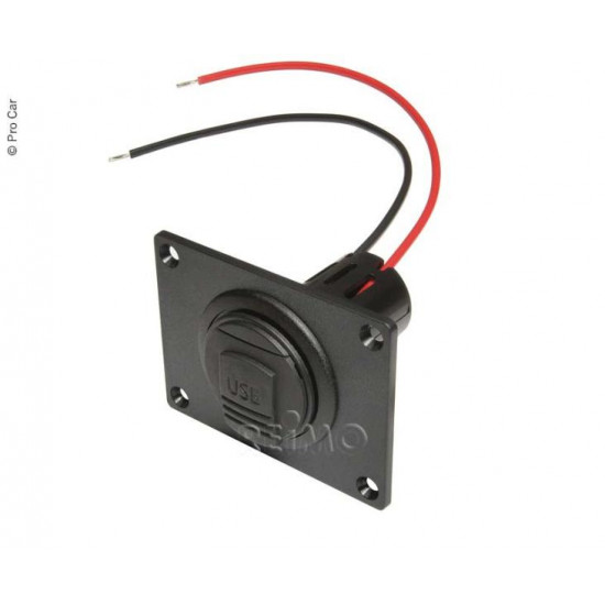 USB flush-mount socket 12-24/5V with USB 3A