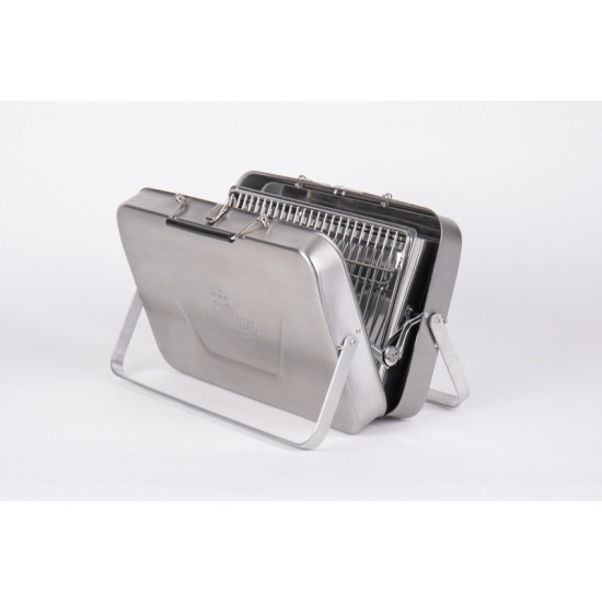 Stainless steel charcoal suitcase grill