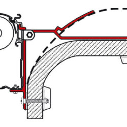 FIAMMA Adapter for F45i/F45iL/ZIP special mounting, B-Adapter, Width: 80 mm
