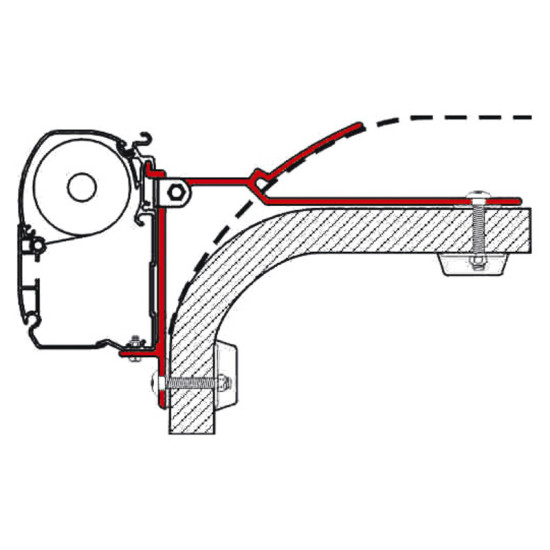 FIAMMA Adapter for F45i/F45iL/ZIP special mounting, B-Adapter, Width: 80 mm