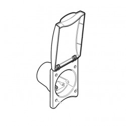 Covered outdoor socket, white/white