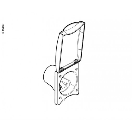Covered outdoor socket, white/white