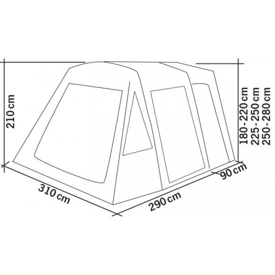 Inflatable bus awning Tour Breeze Air - Available in 3 attachment heights