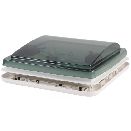 Aerodynamic roof vent including blackout blind and mosquito net - 40 x 40 cm