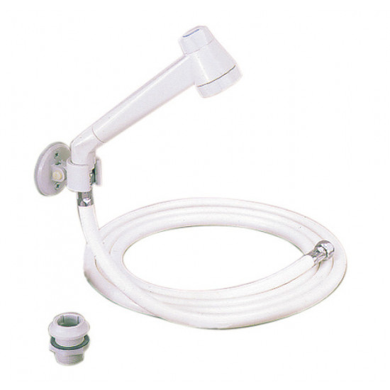 Modern grey shower set, 2m hose
