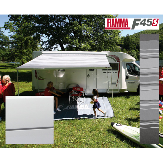 FIAMMA Awning F45S, 300cm housing Polar White, fabric Royal Grey, for right-hand drive