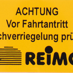 Safety sticker - check roof lock