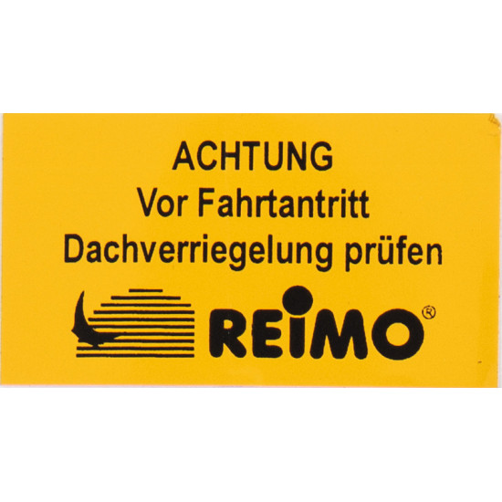 Safety sticker - check roof lock