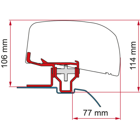 Fiamma F40van mounting adapter for Nissan NV200, black