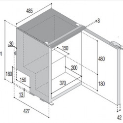 Compressor refrigerator C851A - 85 l - Grey