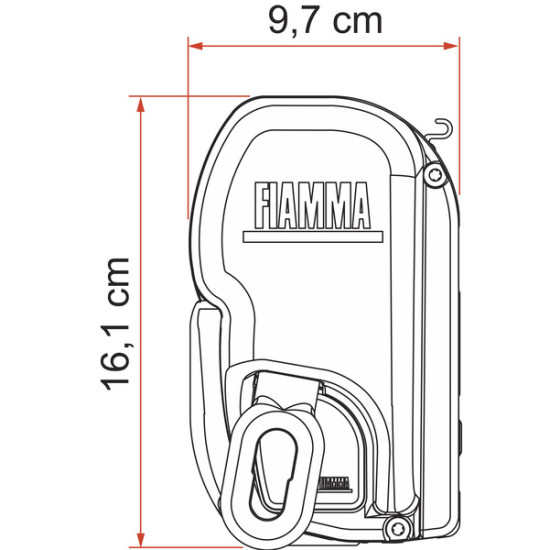 W4500 x Abstract 2500mm Cloth W4350mm Fiamma F45L Wall-mounted awning for large motorhomes, Housing colour Deep Black, Cloth colour Royal Grey