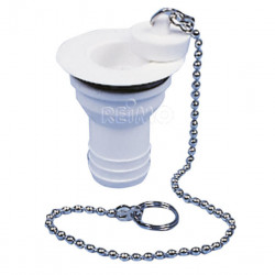 Water drain fitting straight hose 1", drain opening 31mm, pack of 10