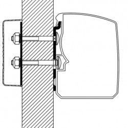 Thule Omnistor wall-mounted awning with motor, 4.5 m, white housing, Mystic Grey fabric