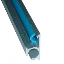 Aluminum keder rail with screw channel - 5 m