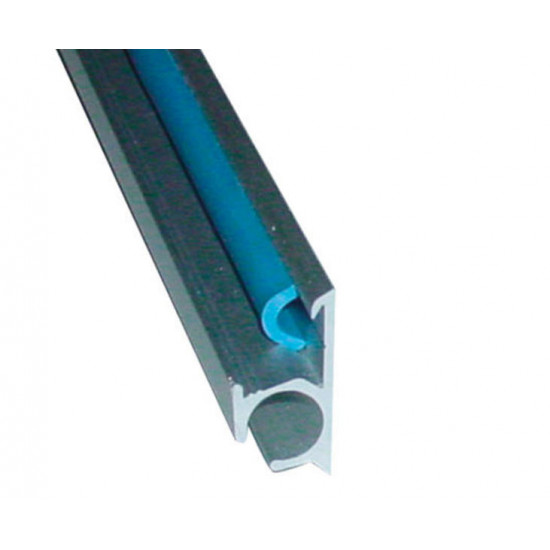 Aluminum keder rail with screw channel - 5 m