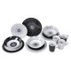 Premium Melamine Dinnerware Set Black and White - For 4 People