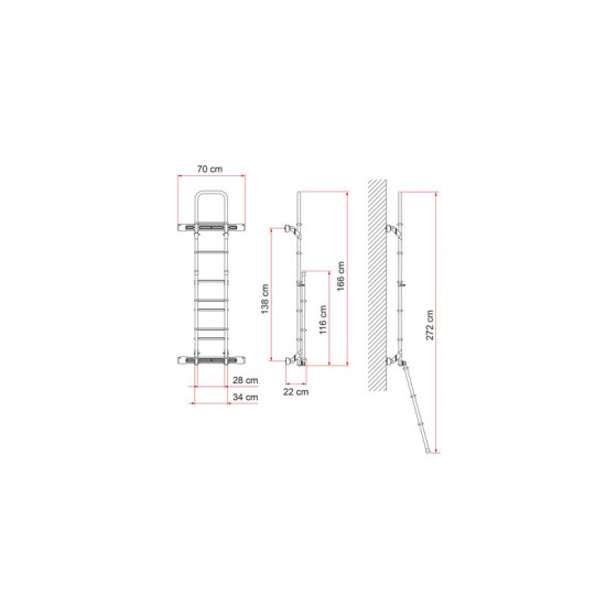 Mounting profile kit Bars Deluxe DJ Sprinter/Crafter from 2006 onwards - Silver