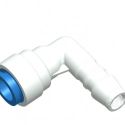 Blue angled connector for 10mm water hose