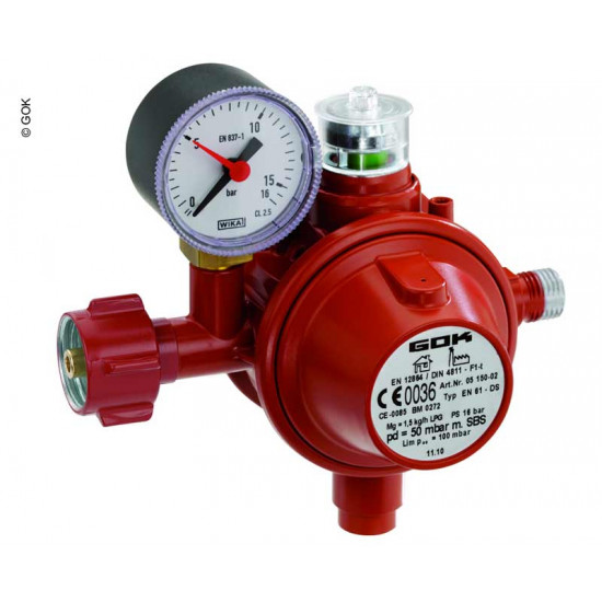 Gas regulator EN61-DS 1.5kg/h 29mbar KLF x G1/4LH-KN TAE UEDS Man