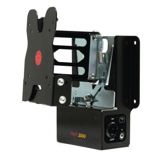 Removable TV wall mount with 12V power supply and antenna socket