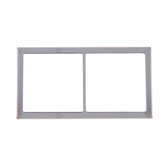 Double cover frame 62x115mm, silver chrome