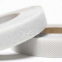 Self-adhesive hook and loop tape - White - 20 mm wide - 5 m