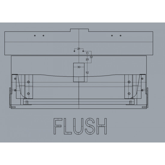 Snap lock 36 x 59 mm for door thicknesses 12 - 18 mm - Matte Black / Chrome