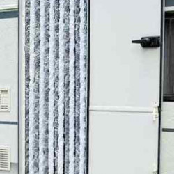 Fleece curtain 56x185 grey/white for caravan doors