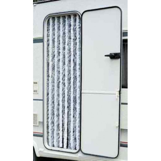 Fleece curtain 56x185 grey/white for caravan doors