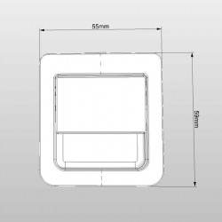 Snap lock 55 x 59 mm for door thicknesses 12 - 18 mm - matt chrome / black
