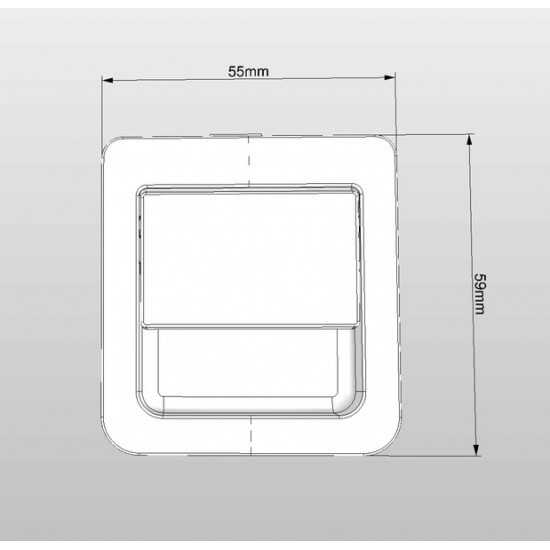 Snap lock 55 x 59 mm for door thicknesses 12 - 18 mm - matt chrome
