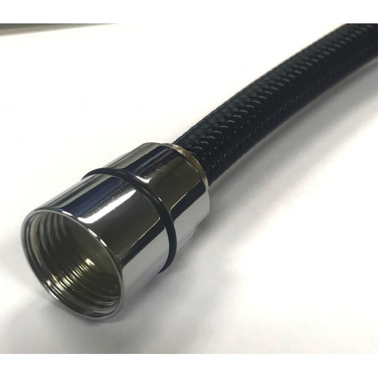 Shower hose - Black fabric - 1.5 m