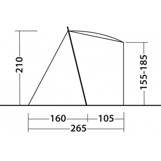 Freestanding rear tent SANDCREST S for bus height 155 - 185 cm