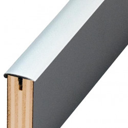 T-shaped edge banding with nose, 15 mm thick - silver - 40 m roll