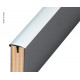 T-shaped edge banding with nose, 15 mm thick - silver - 40 m roll