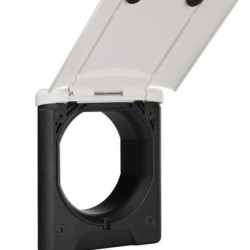 Service socket, magnetic, white, 130x145mm, mounting diameter 95mm