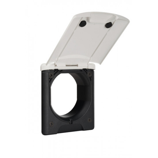 Service socket, magnetic, white, 130x145mm, mounting diameter 95mm